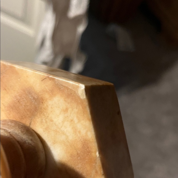 Set of Two Brown Alabaster Decorative Jars - Picture 12 of 14